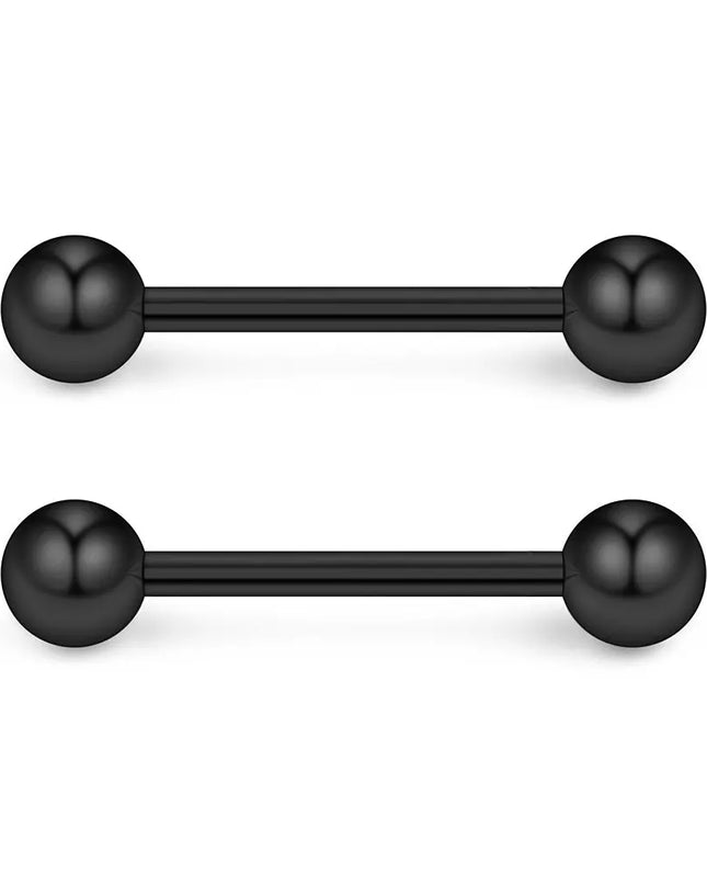 48 Pcs/2 Pcs Nipple Ring Tongue Ring Surgical Steel Straight 14G Barbell Piercing Jewelry 12MM 14MM 16MM Women's and Men's Glow