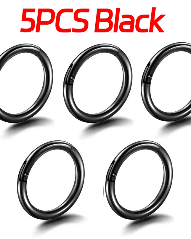 Nose Rings Septum Piercing Clicker Nose Hoops Piercings Titanium Hinged Segment Rings Helix Piercing Unisex Body Jewelry Earring