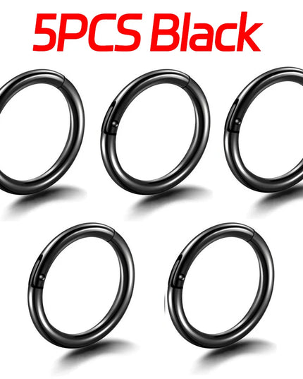 Nose Rings Septum Piercing Clicker Nose Hoops Piercings Titanium Hinged Segment Rings Helix Piercing Unisex Body Jewelry Earring