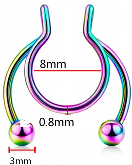 Punk C Shape Steel Nose Ring Horseshoe Lip Ring puncture Hook Clip Earrings Septum  No Allergic Body Piercing Jewelry Nose Rings