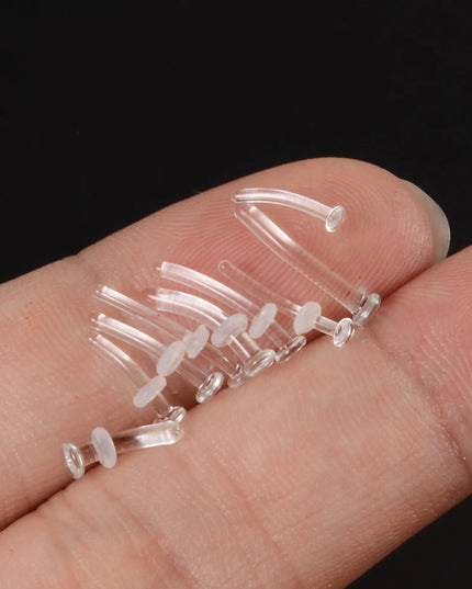 1PC Glass Nose Helix Studs Transparent Straight Curved Nose Ring Prevent Allergy Nariz Tragus Navel Piercing Body Jewelry