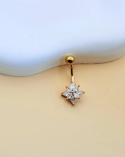 Steel Belly Button Ring Cute Devil Heart Cubic Zirconia Inlaid Hypoallergenic Navel Ring for Teen Girls Daily Use