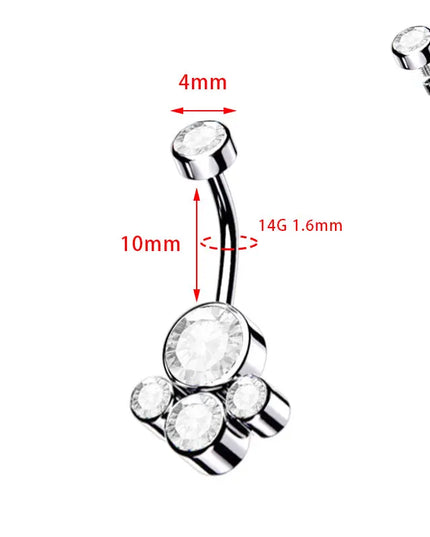 ASTM F136 Titanium Internal Thread Zircon Belly Button Piercing Sexy Belly Dance Piercing Bellybutton Body Jewelry Belly Ring