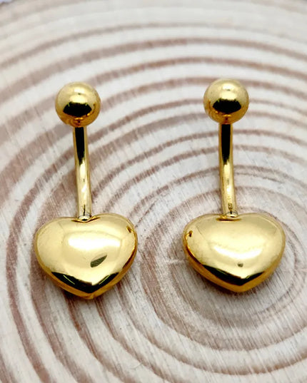 1Pcs Surgical Steel Gold /Silver Color Belly Button Piercing Heart Belly Rings  Navel Ring Cute Belly Bar Body Piercing Jewelry