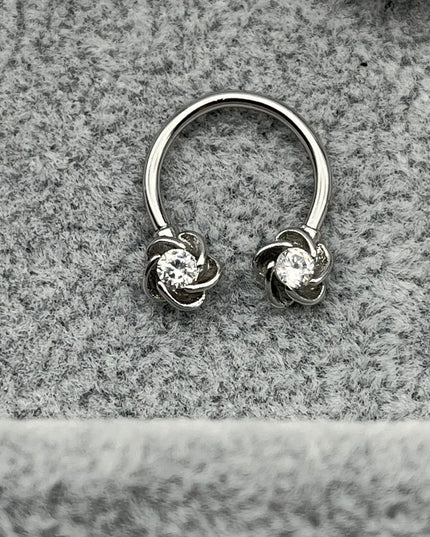 Horseshoe Ring Nose Ring Hinged Segment Septum Piercing Clicker Hoop Ear Cartilage Earrings Helix Silver Color Body Jewelry