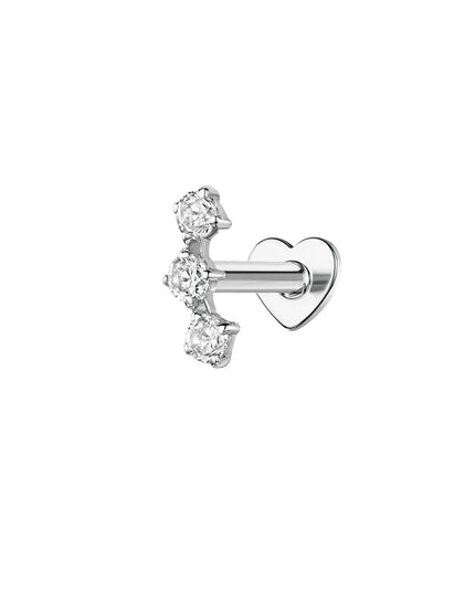 AIDE Heart Round Ball Flat Helix Piercing Earring 925 Sterling Silver Ear Studs Geometric Zircon Exquisite Trinket Studs Aretes