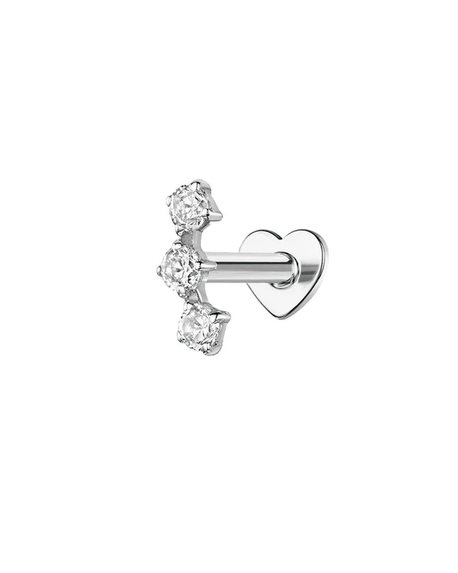 AIDE Heart Round Ball Flat Helix Piercing Earring 925 Sterling Silver Ear Studs Geometric Zircon Exquisite Trinket Studs Aretes