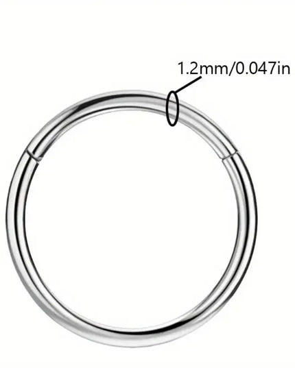 316 Surgical Steel Hinged Nose Rings Hoop Diameter 6mm 8mm 10mm Golden Silvery Black Rainbow Rose Golden Nose Rings Easter gift