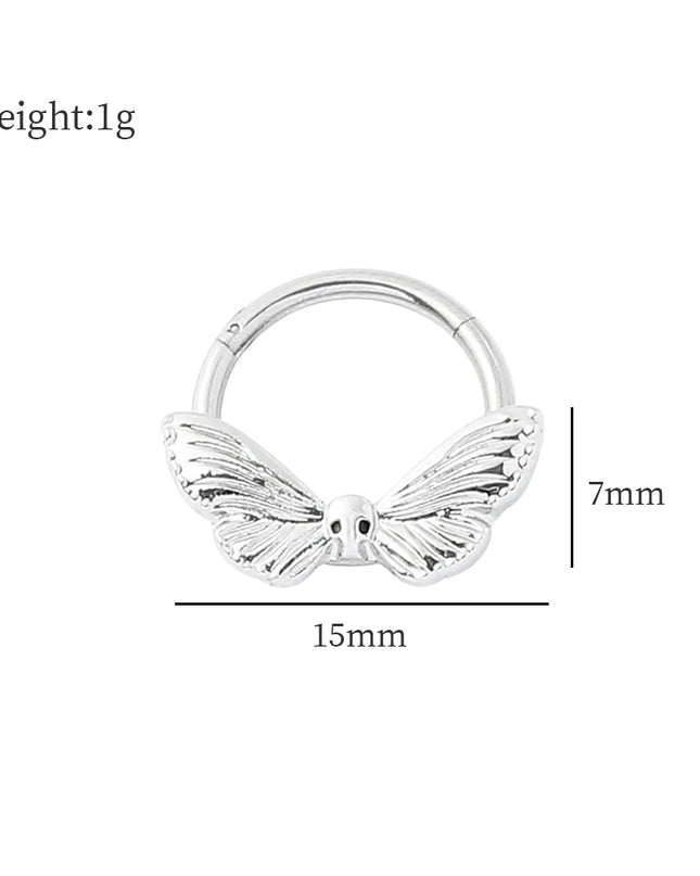 Halloween Gift Hinged Segment Nose Ring Women Ear Rings Nose Piercing Ghost Bat Ear Nose Septum Piercing Body Jewelry