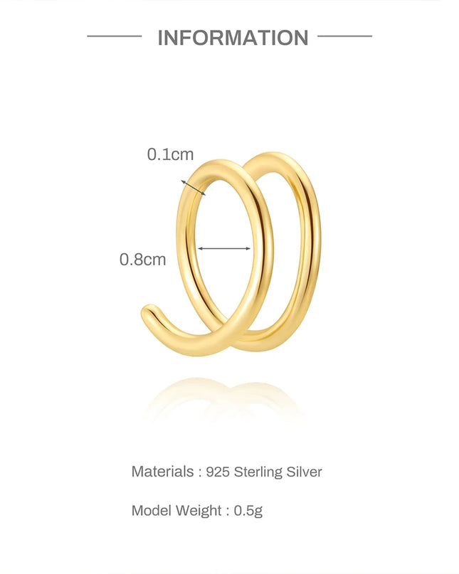 AIDE 1PC 925 Sterling Silver Pierceing Nose Ring Simple Round Twist Rope Nose Ring Women Ear Bone Ring Jewelry Nose Rings