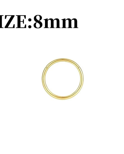 Gold Nose Rings for Women and Men, Clicker Septum Rings, Hoop Earrings, Suitable for Helix and Cartilage, Body Piercing Earrings