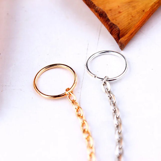 New 1Pcs  Ear Hook Nose Ring Body Jewelry Tassel Chain Link Nose Piercing Body Puncture Nostril Piercing for Women Jewelry