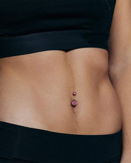 14G Belly Button Piercing Ring, Surgical Steel CZ Crystal Gem Internally Threaded Belly Button Ring Piercing Jewelry