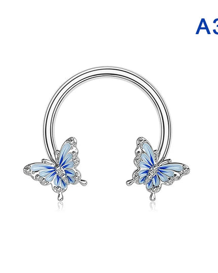 1Pcs Heart Belly Button Rings Pink 14G Women Fashion Belly Ring Dangle Cz Butterfly Punk Spider Navel Piercing Barbell Pircing