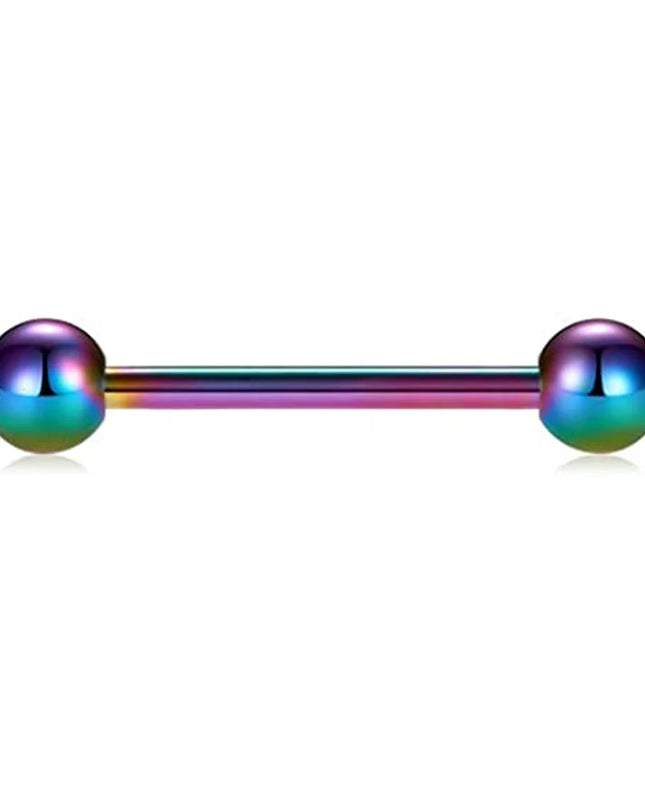 1PCS/4PCS Nipple Tongue Rings Straight Barbell 14G Stainless Steel Belly Button Rings Nipplerings Body Piercing Jewelry Purple