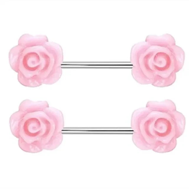 2 Pcs Stainless Steel Pink Nipple Piercing Jewelry Heart Wings Niplple Barbell Moon Devil Nipple Rings Body Piercing Pezon Mujer