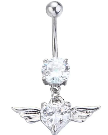 Steel Belly Button Rings Pink Crystal Piercing Navel Heart Style Navel Piercing Earring Belly Piercing Sexy Body Jewelry Ombligo