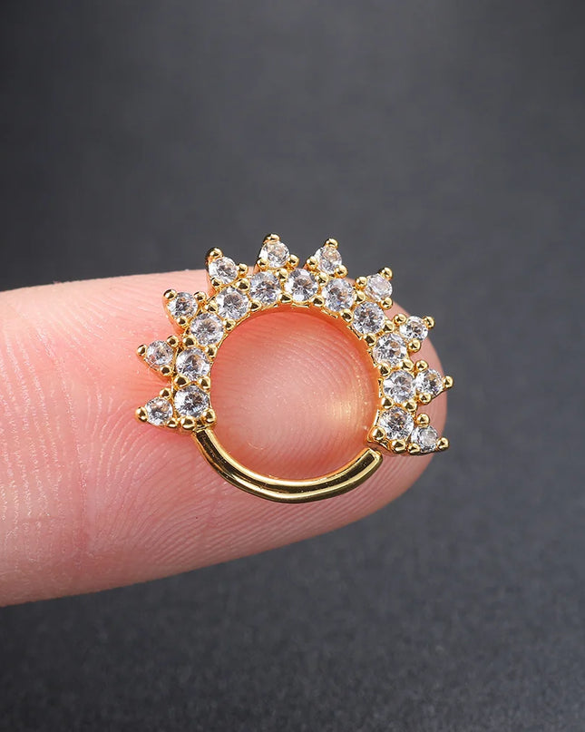 Ear Piercing For Women Pierced Earring Daith Helix Flat Lobe Star Plant Lightning Zircon Stainless Steel Ear Hoop Jewelry Gift