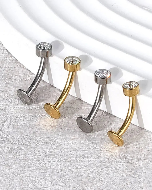 1Pc Titanium Zircon Belly Button Ring Round Heart Flower Navel Piercing Nombril Jewelry 14G Belly Piercing Ombligo