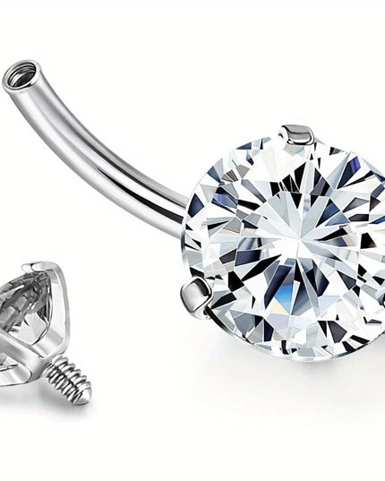 1 Pcs Belly Button Rings Designed for Both Women And Men Featuring 14G Rhinestone Crystals Stud for Navel Piercings Weighing