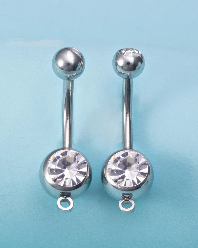 1/4pcs Belly Button Rings DIY Jewelry Making Supplies Findings Pendant Navel Stud Stainless Steel Barbell Piercing Body Jewelry