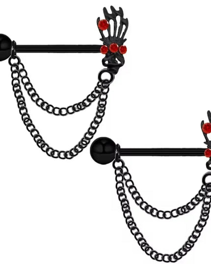 Gothic Cross Border Nipple Rings for Men Bats Spiders Cubic Zirconia Nipple Piercing Jewelry Stainless Steel Piercing Jewelry