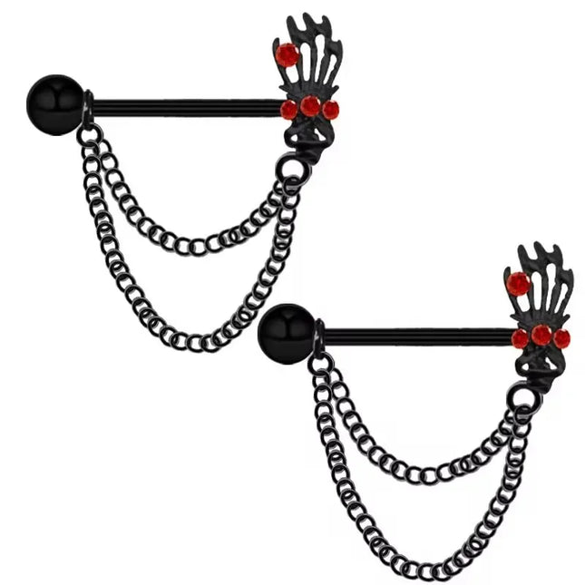 Gothic Cross Border Nipple Rings for Men Bats Spiders Cubic Zirconia Nipple Piercing Jewelry Stainless Steel Piercing Jewelry