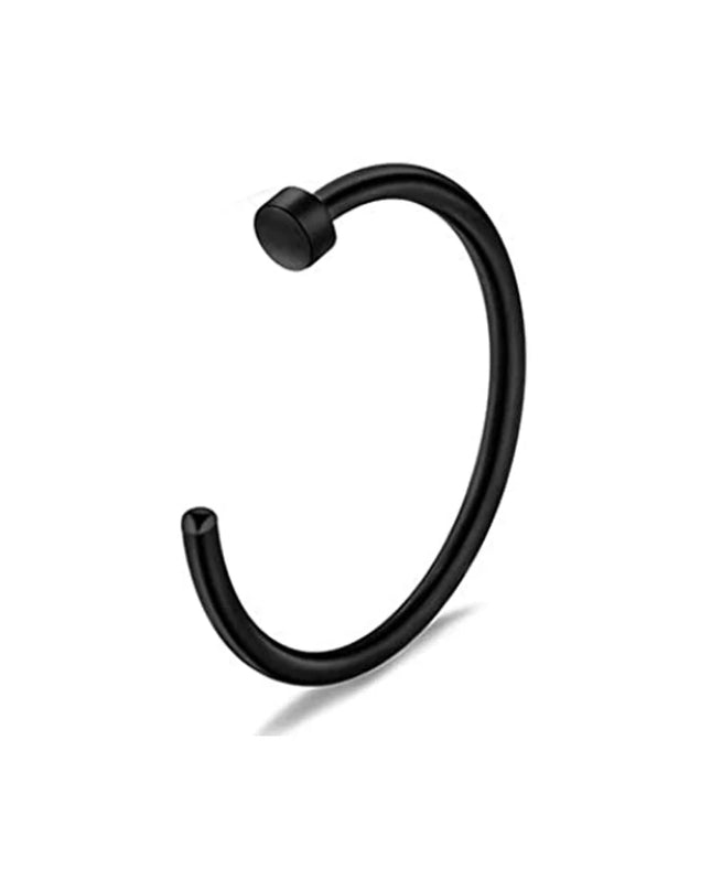 1Pcs 20G Nose Rings Hoop Surgical Stainless Steel Studs Screw L Shaped Nose Piercing Jewelry Women Black Woman and Man