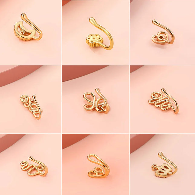 Men Women Nose Ring Clip Fake Septum Piering Rock Hip Hoop Punk Stainless Steel Body Jewelry Non Perforation Nose Clip Ring 2026
