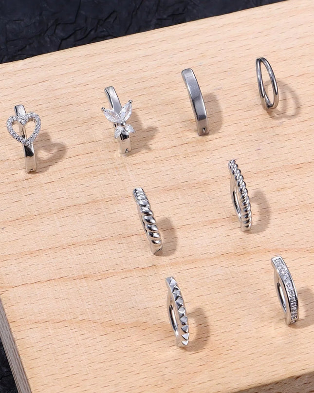 Bobisty 1Pc Surgical Steel Navel Rings Heart Butterfly Belly Button Piercing Reverse Navel Barbell Rings Piercing Jewelry