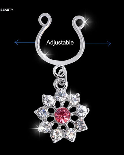 2Pcs High Quality Crystal Adjustable Size y Non Pierced Clip On Nipple Ring Body Jewelrys Nipple Adult Toy Piercing