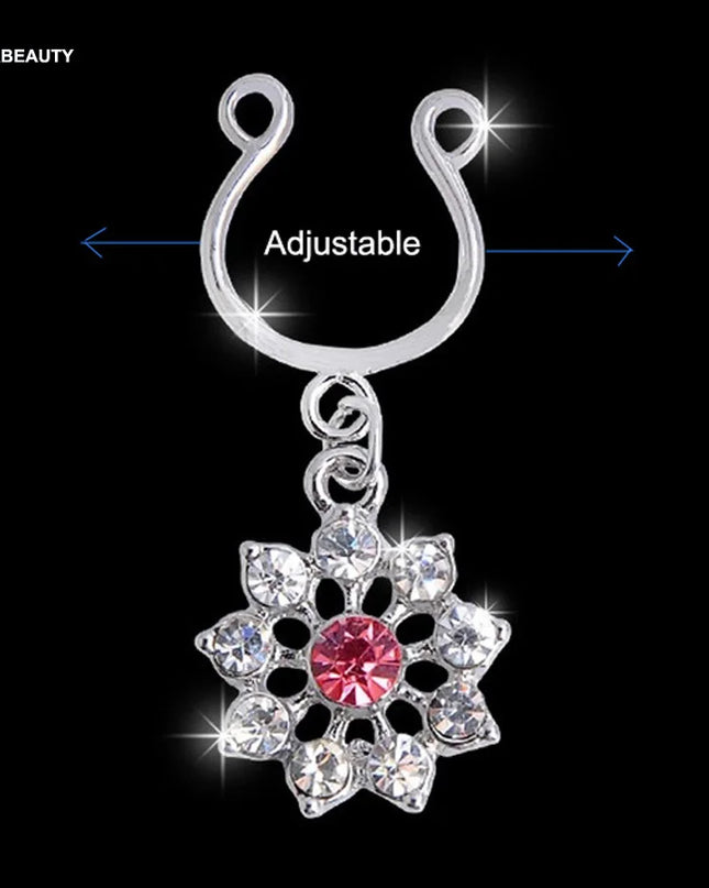 2Pcs High Quality Crystal Adjustable Size y Non Pierced Clip On Nipple Ring Body Jewelrys Nipple Adult Toy Piercing