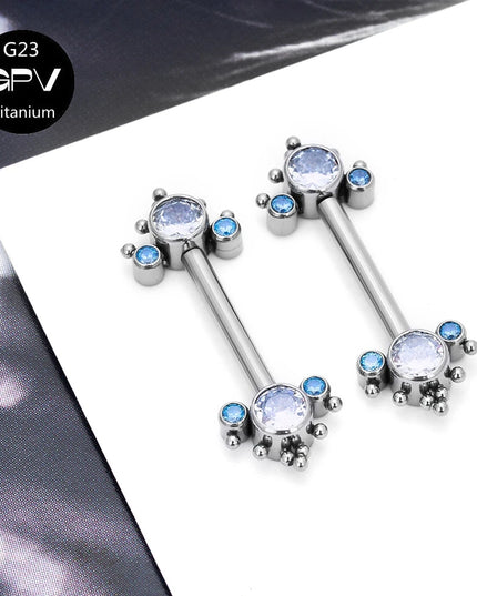 Titanium Nipple Stud G23 One End Fixed And The Other End Inserted With A Pin 14G Punk Female Sexy Piercing Jewelry Nipple Stud