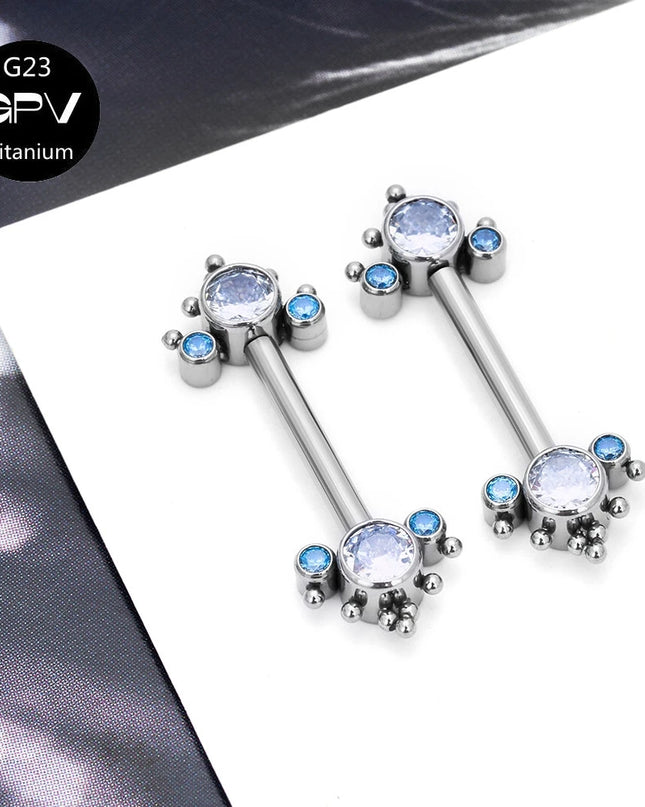 Titanium Nipple Stud G23 One End Fixed And The Other End Inserted With A Pin 14G Punk Female Sexy Piercing Jewelry Nipple Stud