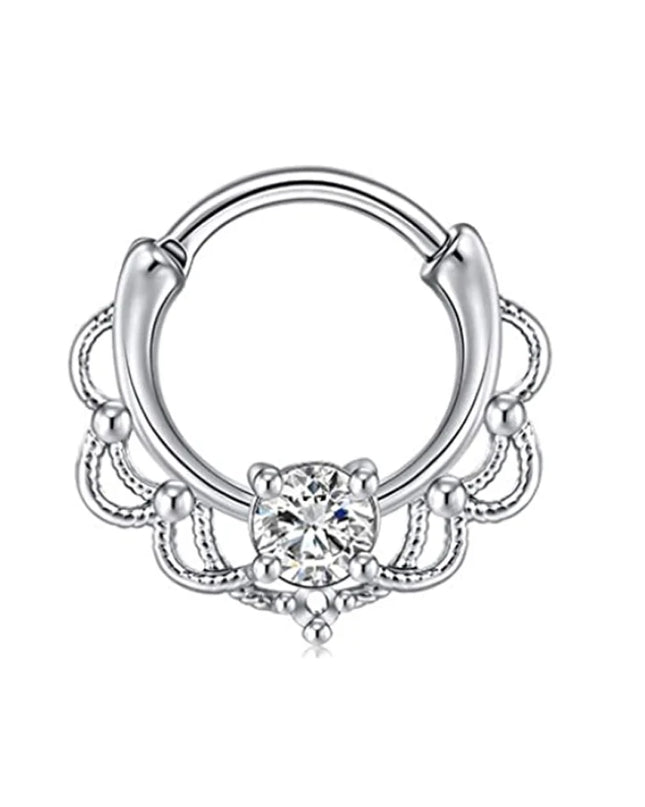 WKOUD 1Pcs Septum Rings Hoop Nose Ring Horseshoe Stainless Steel Cartilage Earrings Hoop Helix Tragus Septum Piercing Jewerly