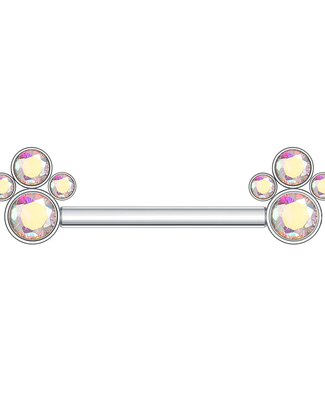 1Pc Titanium Nipple Barbell Piercing Zircon Nipple Ring with Pendant Bar Piercing Internally Threaded Women Body Accessaries