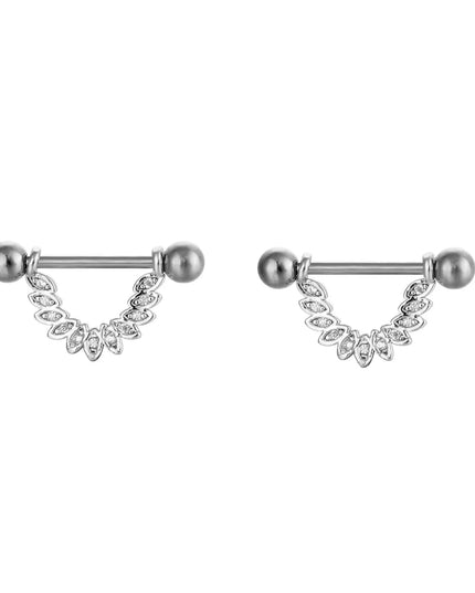 Sexy Nipple Ring Stainless Steel Zircon U Shape Barbell Nipple Studs Piercing Helix Piercing Body Papillary nail Jewelry