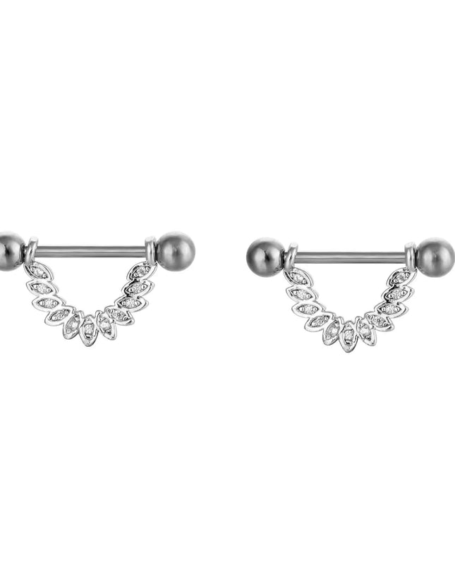 Sexy Nipple Ring Stainless Steel Zircon U Shape Barbell Nipple Studs Piercing Helix Piercing Body Papillary nail Jewelry
