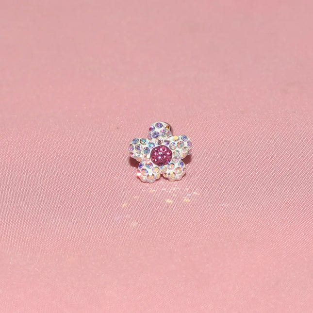 1PC Crystal Flower Helix Piercing Earring Stainless Steel Ear Piercing Conch Flat Piercing Cartilage Ear Stud Body Piercing