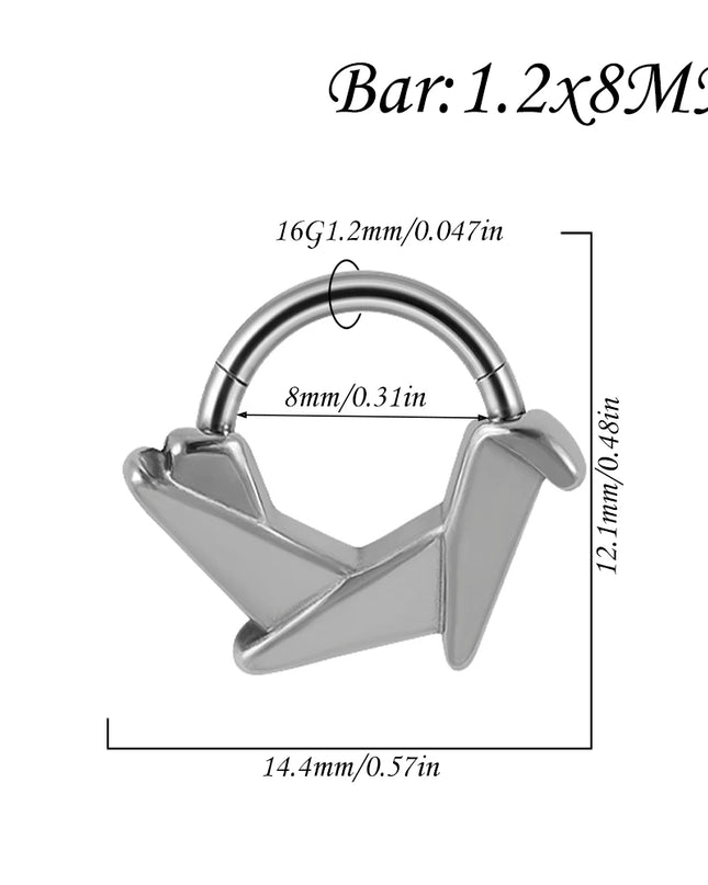 1PC Punk Many Style Black Oil Drip Hinger Septum Nose Ring Stainless Steel Ear Tragus Cartilage Daith Helix Earring Unisex Gift