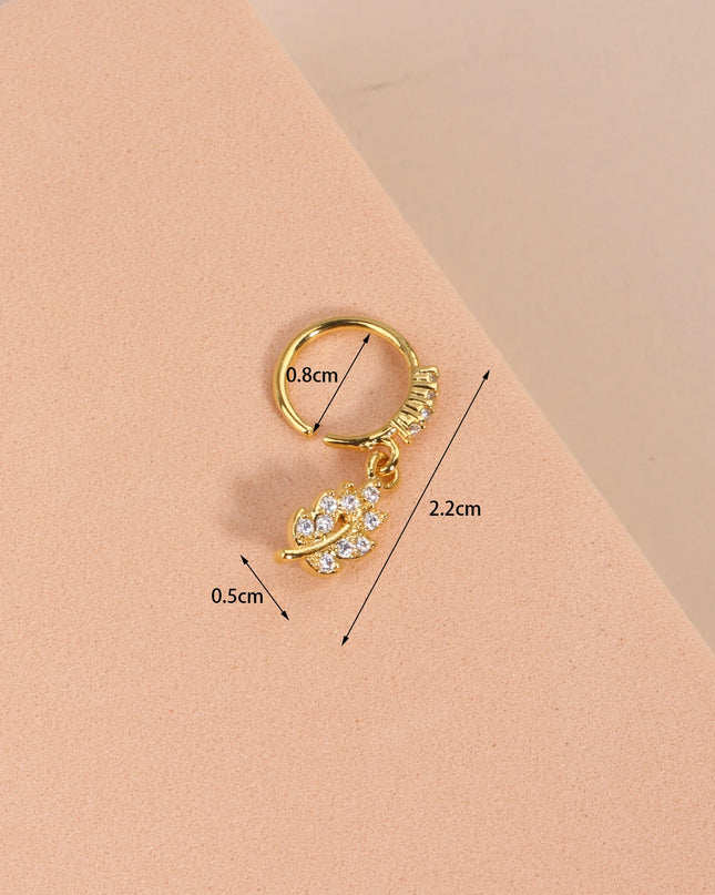 Nose Rings Hoop for Women Men Body Piercing Jewelry Cartilage Earring Nose Dangling CZ Cross Crown Starfish Dangle Nose Ring