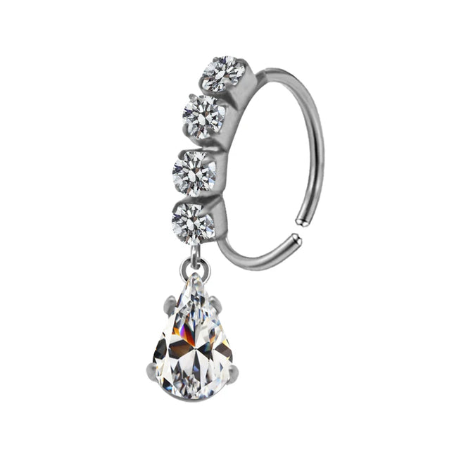 Nose Piercing Nose Ring Stainless Steel Colorful Nose Ring Dangle Nose Rings Piercing Jewelry For Women