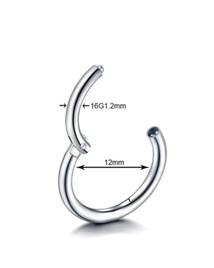 Nose Rings Septum Piercing Clicker Nose Hoops Piercings Titanium Hinged Segment Rings Helix Piercing Unisex Body Jewelry Earring