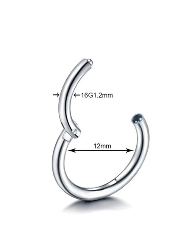 Nose Rings Septum Piercing Clicker Nose Hoops Piercings Titanium Hinged Segment Rings Helix Piercing Unisex Body Jewelry Earring