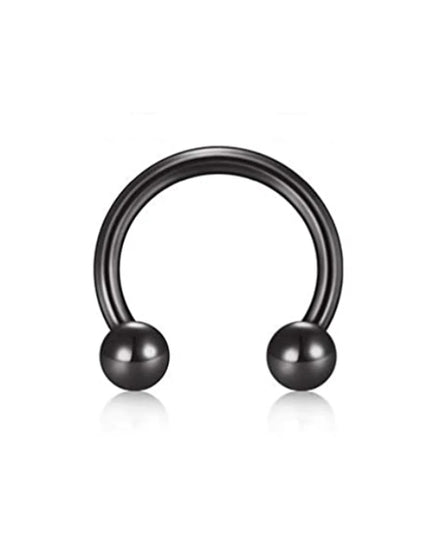 WKOUD Septum Rings Hoop Nose Ring Horseshoe Stainless Steel Cartilage Earrings Hoop Helix Tragus Septum Piercing Jewerly Black