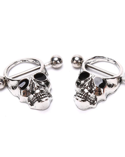 Hot! Skull Bars Nipple Ring Piercing Bar Stainless Steel Barbell Body Breast Jewelry