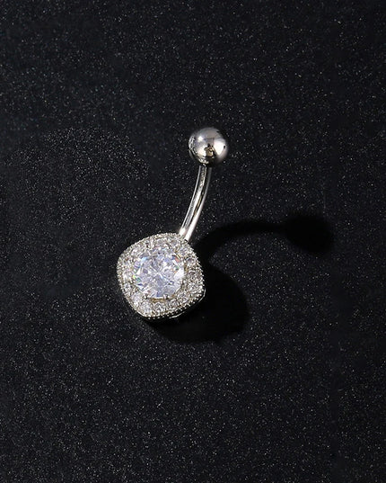 Women's Sexy Belly Button Ring Stainless Steel Navel Piercing with Butterfly Flower Design Body Jewelry