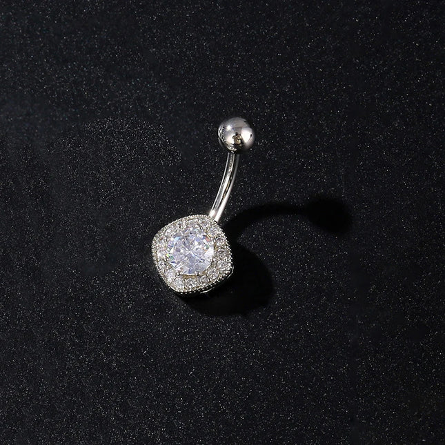 Women's Sexy Belly Button Ring Stainless Steel Navel Piercing with Butterfly Flower Design Body Jewelry
