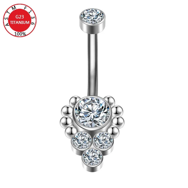 Belly Button Piercing Cartilage Diaphragm Navel Titanium Surgical Steel Woman Zircon Crystal Body Jewelry Women Accessories