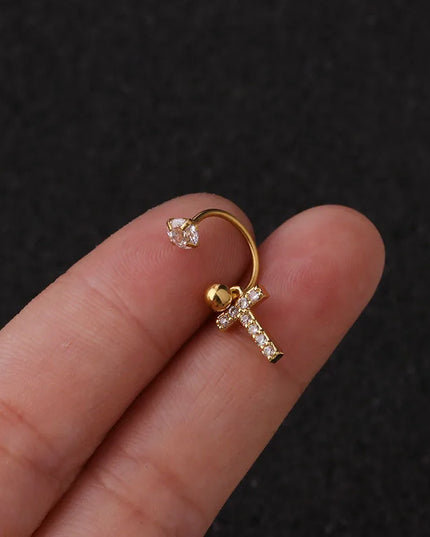 1Pc  English Letter Piercing  Tragus Piercing Jewelry Septo Nose Lip Ear Septum Cartilage Captive Hoop Ring Jewelry Pendientes
